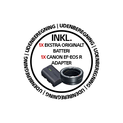 Canon EOS R5 (3200,- Cashback)(inkl. fordelsprogram, ekstra original batteri, EF-EOS R Adapter & Sensorswap)