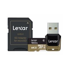 Lexar Professional 1800X MicroSDXC 64GB + Adapter