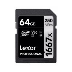 Lexar Professional 1667X SDXC 64GB UHS-II V60 250MB/s