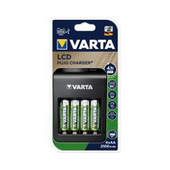 Varta LCD AA-Oplader inkl. 4 AA-batterier