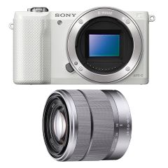 [BRUGT] Sony a5000 (Hvid) + 18-55mm (Sølv) [Stand 2]